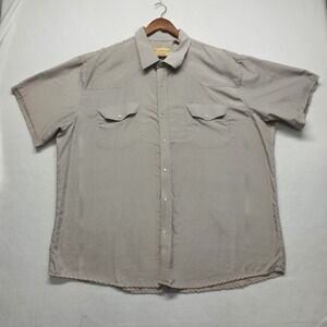 Cowboy Legend Men's Brown Striped Short Sleeve Pearl Snap Western Shirt Size 4XL